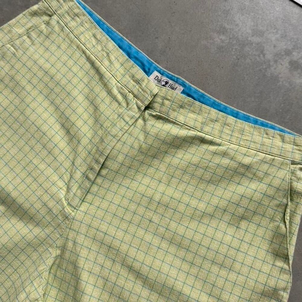 Duck Head green checkered capri pants thick cotton